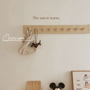 Ins儿童房墙面挂钩韩风博主同款桦木海洋板挂钩儿童房拍照道具