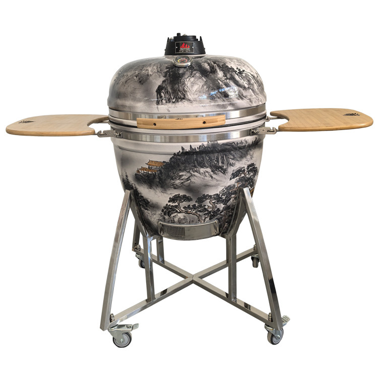 陶瓷烧烤炉KAMADO彩绘中国风 家用户外别墅阳台聚餐烟熏焖烤牛排
