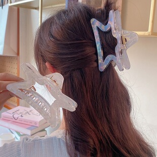 五角星星夹头发的夹子新款鲨鱼夹抓夹女2024新款高级感大号发量多