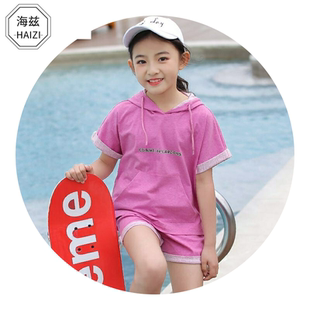 洋气卫衣运动两件 新款 2020夏装 中大童夏季 海兹女童套装 时髦儿童装