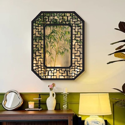 新款中古风竹子禅意茶室装饰画