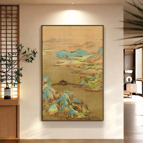 宋代美学千里江山玄关走廊装饰画