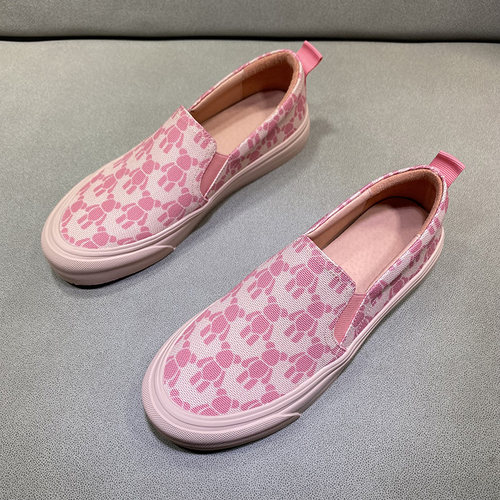 小熊帆布乐福鞋一脚蹬懒人鞋