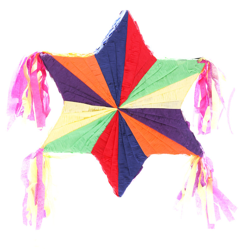 皮纳塔儿童生日派对用品聚会游戏砸糖道具敲打式pinata多色六角星