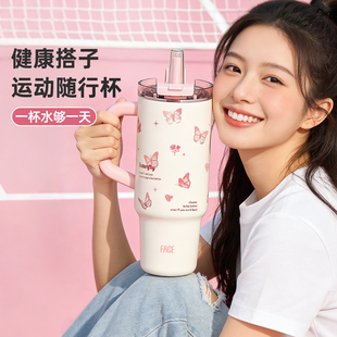 face大容量运动水杯2026女新款高颜值水壶耐高温保温杯便携吸管杯
