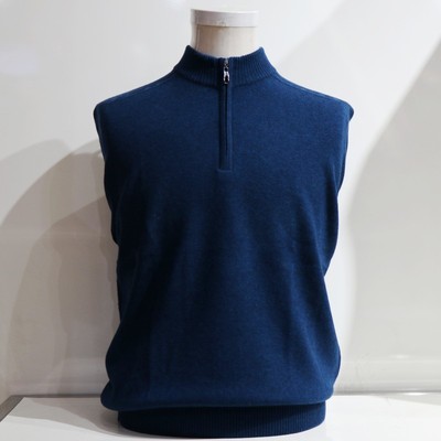 春竹男式羊毛衫拉链半高领