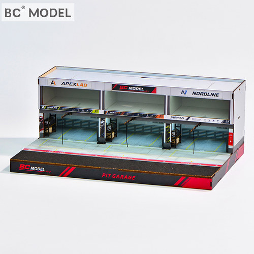 新品1:64比例汽车模型场景手工拼装赛道模块GT3/F1维修P房发车格