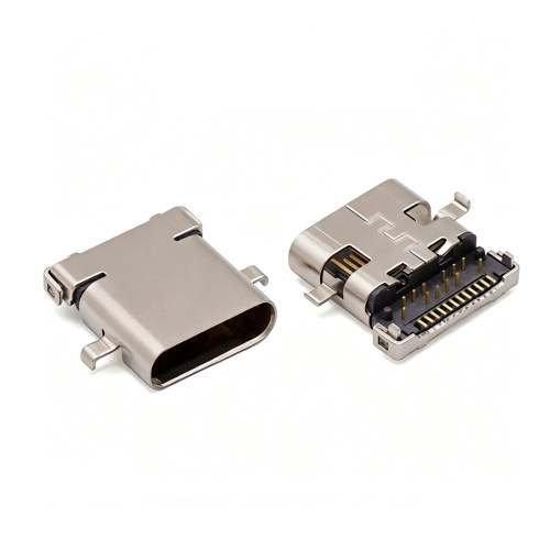 USB3.1 TYPE-C 24P母座沉板前插后贴 L8.65/10.0H母头24P