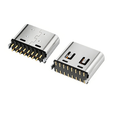 TYPE-C母座16Pin立式6.0/6.5/6.8/7.4立贴SMT 立插 立贴两脚短体