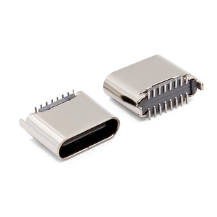 TYPE-C母座16Pin立式贴片5.0/5.8/6.0/6.5/6.8立贴SMT超短体180度