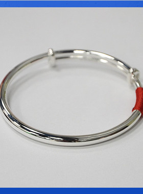 熊老三银匠《红运》999足银手镯女原创设计实心简约纯银镯子银饰