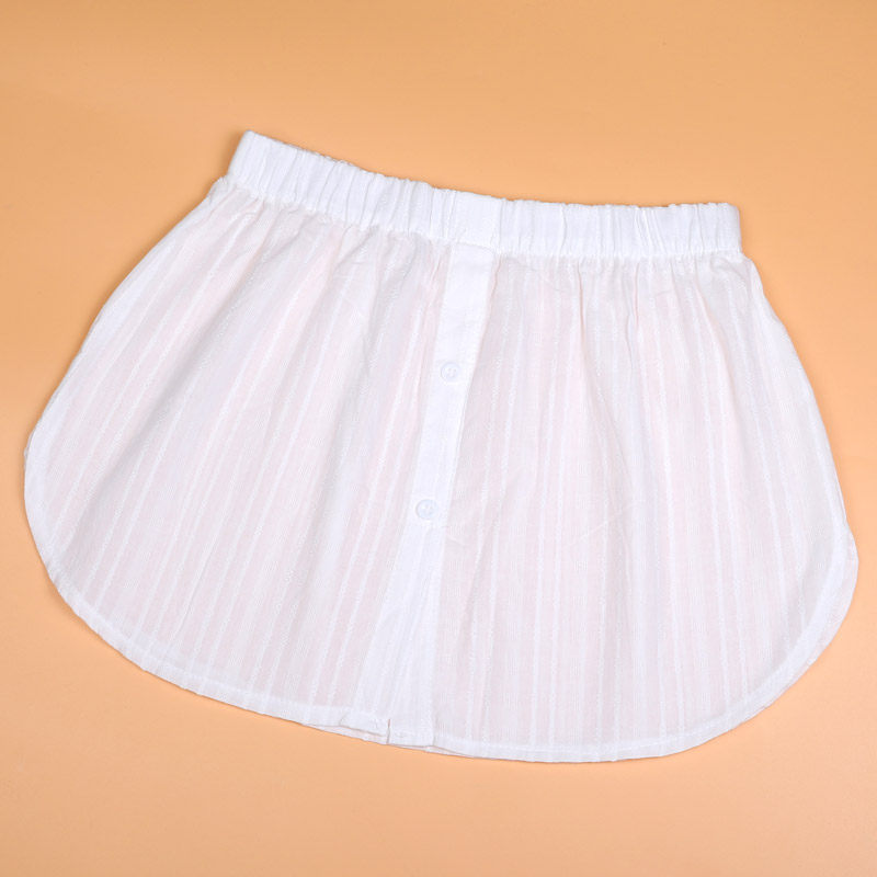 韩国百搭下摆装饰裙棉日系毛衣白色开叉半身裙OL假两件内搭半身裙