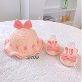 帽diy钩针毛线鞋 宝宝鞋 帽手工编织材料包婴儿鞋 满月礼物孕期解闷