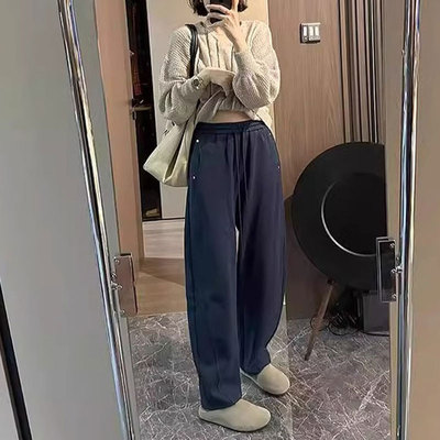 高腰韩版宽松长裤小个子显高