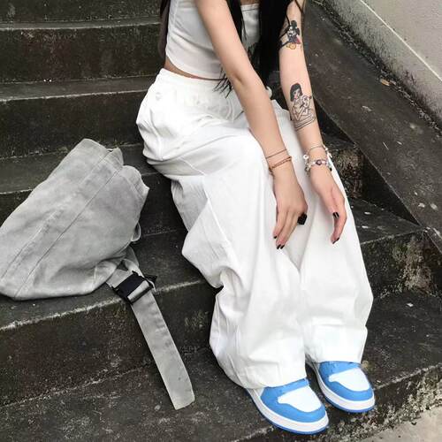 高腰韩版宽松长裤小个子显高