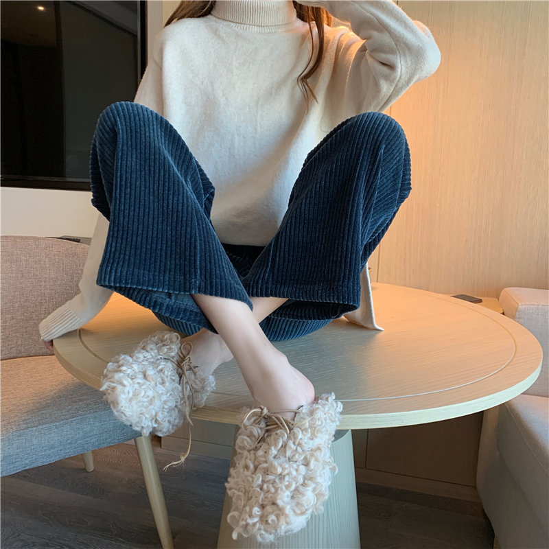 韩版宽松高腰小个子长裤