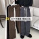 秋冬加厚小个子150雪尼尔阔腿裤 女高腰垂感145xs抽绳灯芯绒休闲裤