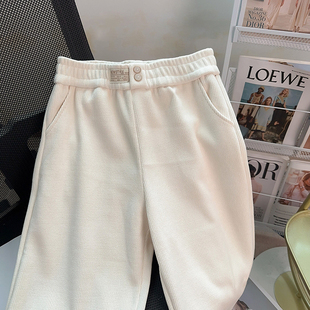 秋冬加厚小个子150窄版雪尼尔阔腿裤女懒惰风百搭145xs休闲直筒裤