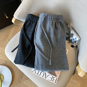 145 女秋冬加厚保暖休闲加绒直筒裤 155小个子裤 子糯米运动阔腿裤