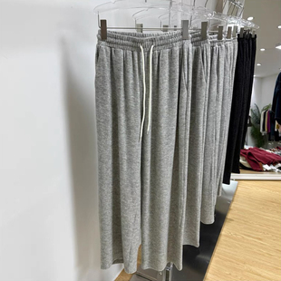 150小个子裤子加绒运动阔腿裤女秋冬加厚懒惰风抽绳145遛弯休闲裤