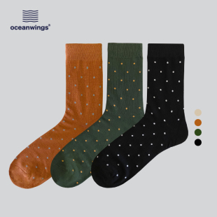 皮鞋 波点袜子绿色正装 黑色波点男袜 商务休闲经典 oceanwings男士