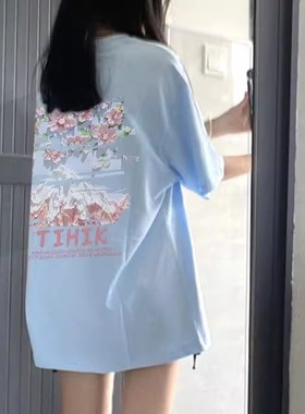 夏日新款多巴胺100%纯棉短袖t恤女韩系ins休闲百搭宽松显瘦上衣潮