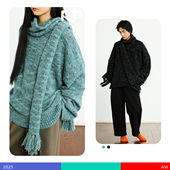 秋冬新款 KAMIANGER RGB 花纱廓形毛衣男日系慵懒设计感保暖毛衣