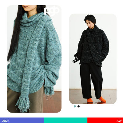 KAMIANGER RGB 秋冬新款花纱廓形毛衣男日系慵懒设计感保暖毛衣