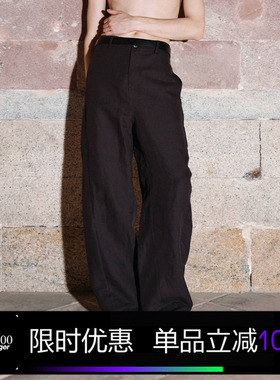 Kami anger原创设计黑色牛仔弯刀型裤