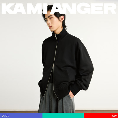 KAMIANGER RGB 2025秋季新款华夫格休闲百搭双拉高领运动风夹克男