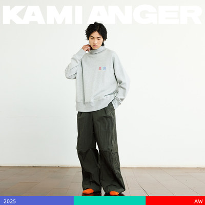 KAMIANGER RGB 秋季新款褶皱阔腿立体多口袋设计工装伞兵长裤