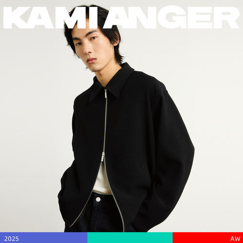 KAMIANGER RGB2025秋季新款肌理感时尚高级感双拉翻领夹克男外套