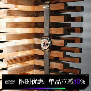 Kami anger野窥山梦·时系列时尚石英腕表潮流时尚指针式情侣手表