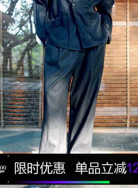 Kami anger宽松阔腿休闲裤 针织黑色宽松休闲运动长裤