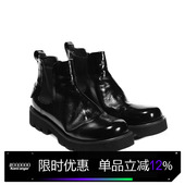 厚底增高皮鞋 Kami anger陈小春同款 圆头休闲高帮真皮切尔西靴男