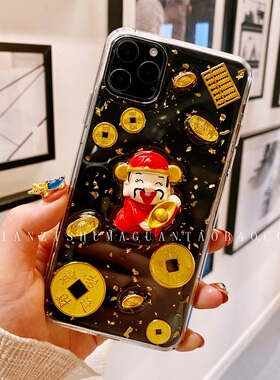 财神爷招财手机壳适用于iPhone15Pro Max/14/13/12华为p60 prop50mate60/50荣耀90/80vivo x100oppo reno10