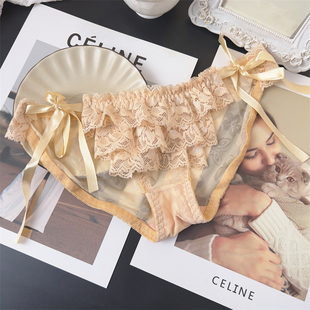 舒适两边绑带柔软棉裆仙夏季女内裤系带三角底裤冰丝胖mm大码裤衩