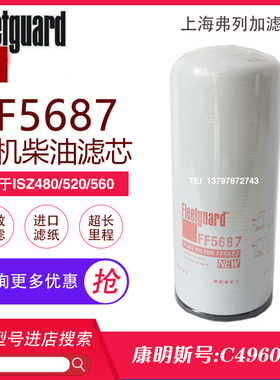 弗列加柴油滤芯FF5687康明斯C4960198东风天龙旗舰520/560滤清器