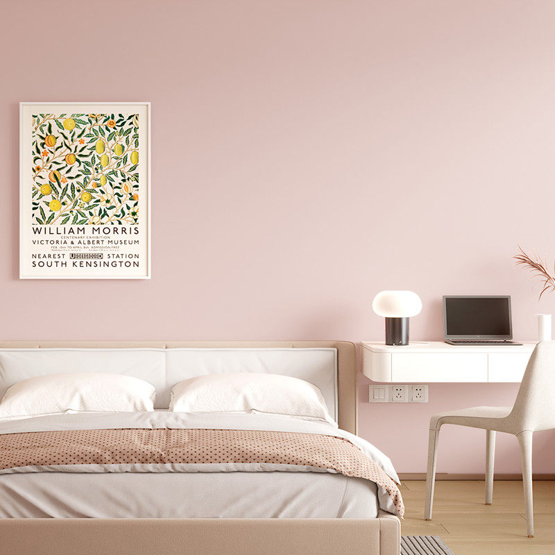 2026小清新脏粉哑光自粘墙纸