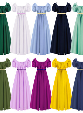 布里奇顿复古摄政舞会裙维多利亚茶礼服Bridgerton Regency Dress