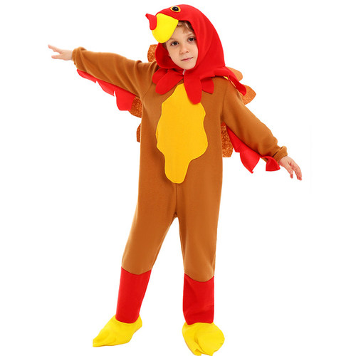 儿童动物连体衣感恩节火鸡cos服装幼儿园舞台剧故事会表演卡通服