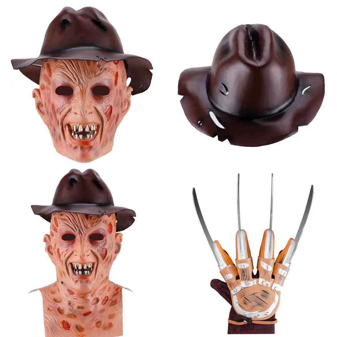 万圣节乳胶面具猛鬼街弗莱迪杰森头套酒吧鬼屋freddy krueger cos