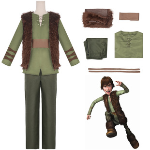 驯龙高手小嗝嗝cos服装 Dragon Hiccup Costume 成人维京海盗Train
