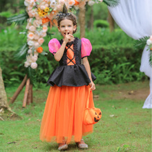 女孩万圣节南瓜女巫蓬蓬裙舞会礼服Girl Halloween Pumpkin Dress