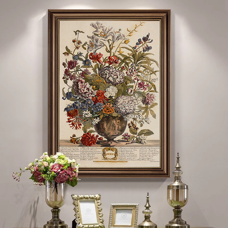 幸福树美式装饰画玄关挂画高级感复古油画走廊过道壁画客厅餐厅画