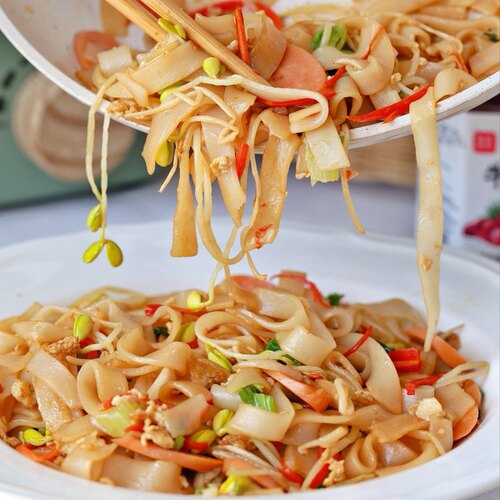 严记稻田家100%纯大米河粉20包炒粉条汤粉方便干面饼速食拌粉条