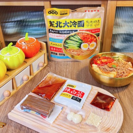 皇饿吗食光说东北大冷面337g*3袋延边特色荞麦冷面方便速食面条