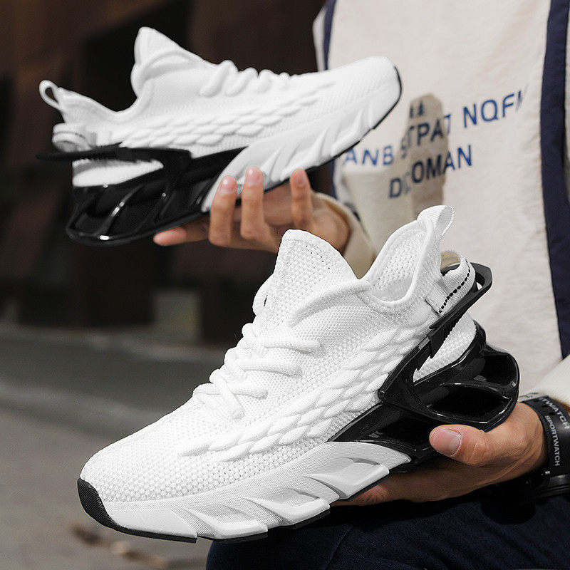 刀锋男鞋夏季透气飞织网面鞋男士厚底老爹鞋运动鞋防滑百搭跑步鞋