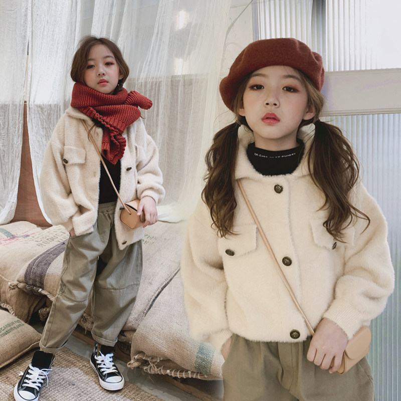 女童水貂绒外套复古夹克2019新款女孩韩版洋气毛呢大衣加厚秋冬装在类目 童装/婴儿装/亲子装, 外套/夹克/大衣, 普通外套中 - 来自Buy2taobao.com提供专业的淘宝代购服务