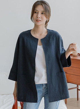 棉麻外套女春秋2026新款秋季韩版宽松休闲春款夹克短款开衫夏季